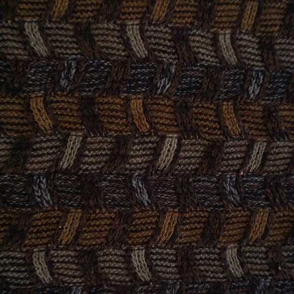 VTG 80s Scandia Woods Brown Olive Green 3D Biggie Cosby Crewneck Knit Sweater M - Picture 6 of 9